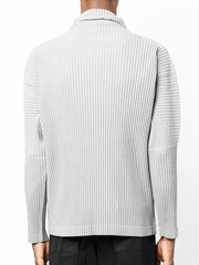 Issey Miyake Men’s Basic Pleated High Neck Long Sleeve