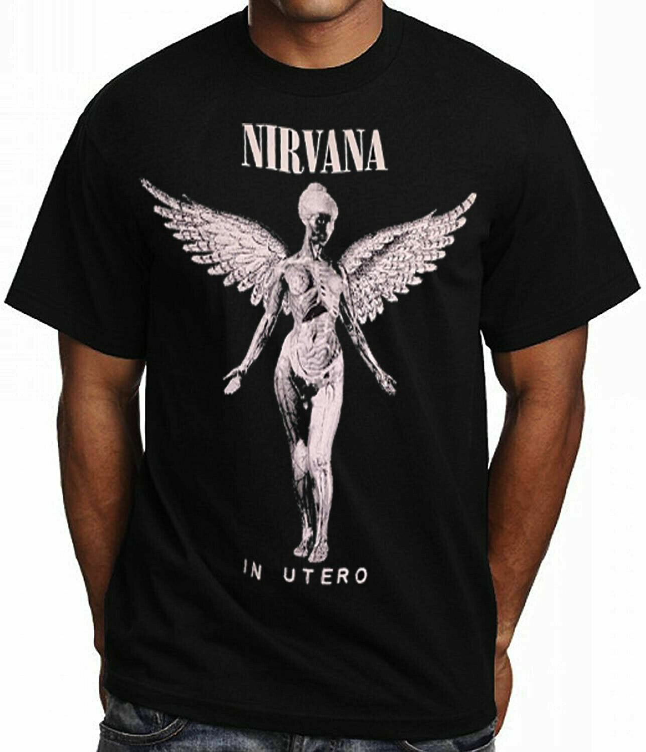 Nirvana In Utero Rock Band Black T Shirt