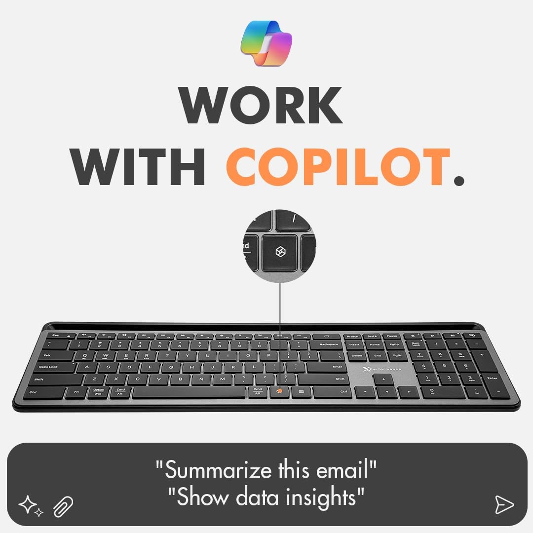 X9 Full Size Bluetooth Keyboard with Phone Holder - Backlit Wireless Keyboard, S