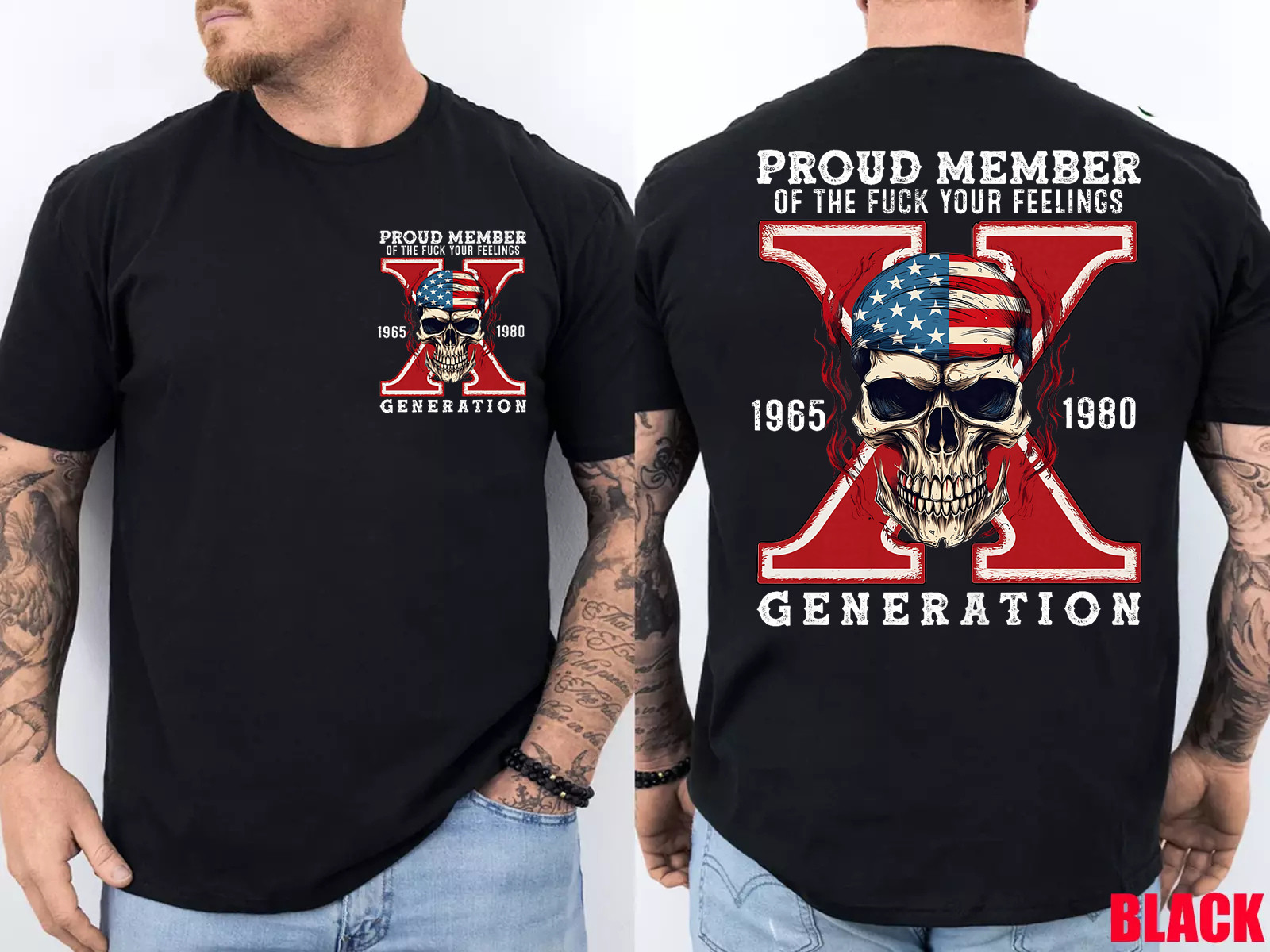 Proud Member of Your Feelings Horror Skull X Generation 2 Side T-Shirt gallery