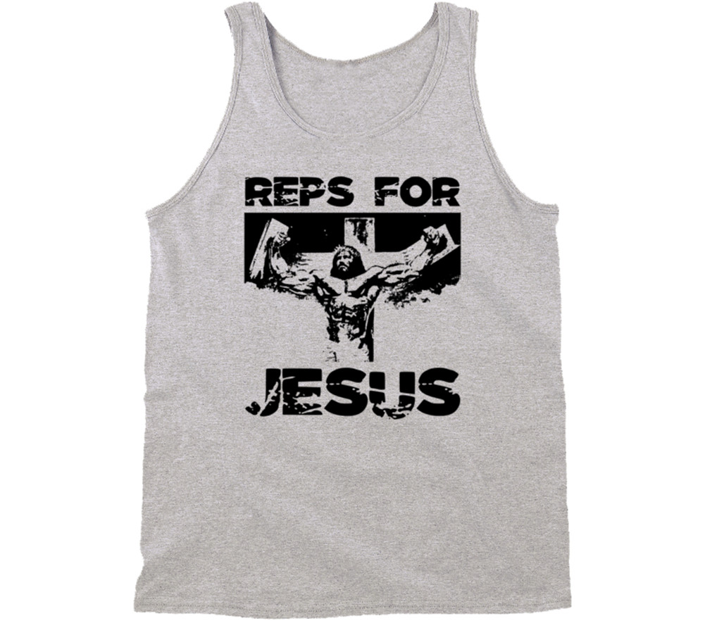 Reps For Jesus Christian Gym Workout Exercise Fit Tanktop Tank Top Tee Gift New gallery