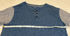 Men’s Old Navy Blue and Grey Short Sleeve Henley Button Shirt