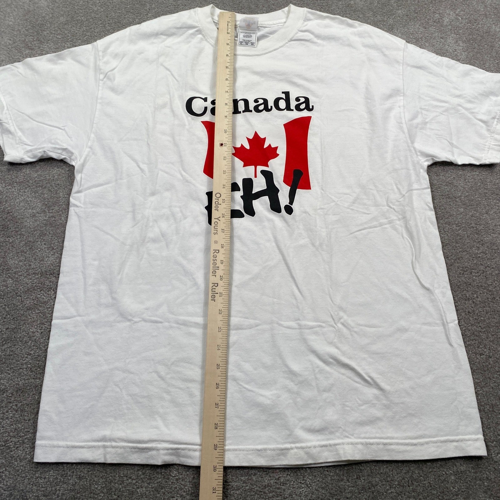 Diamond Star Canada Eh! Graphic T-Shirt Mens XL White Cotton Souvenir Tee gallery