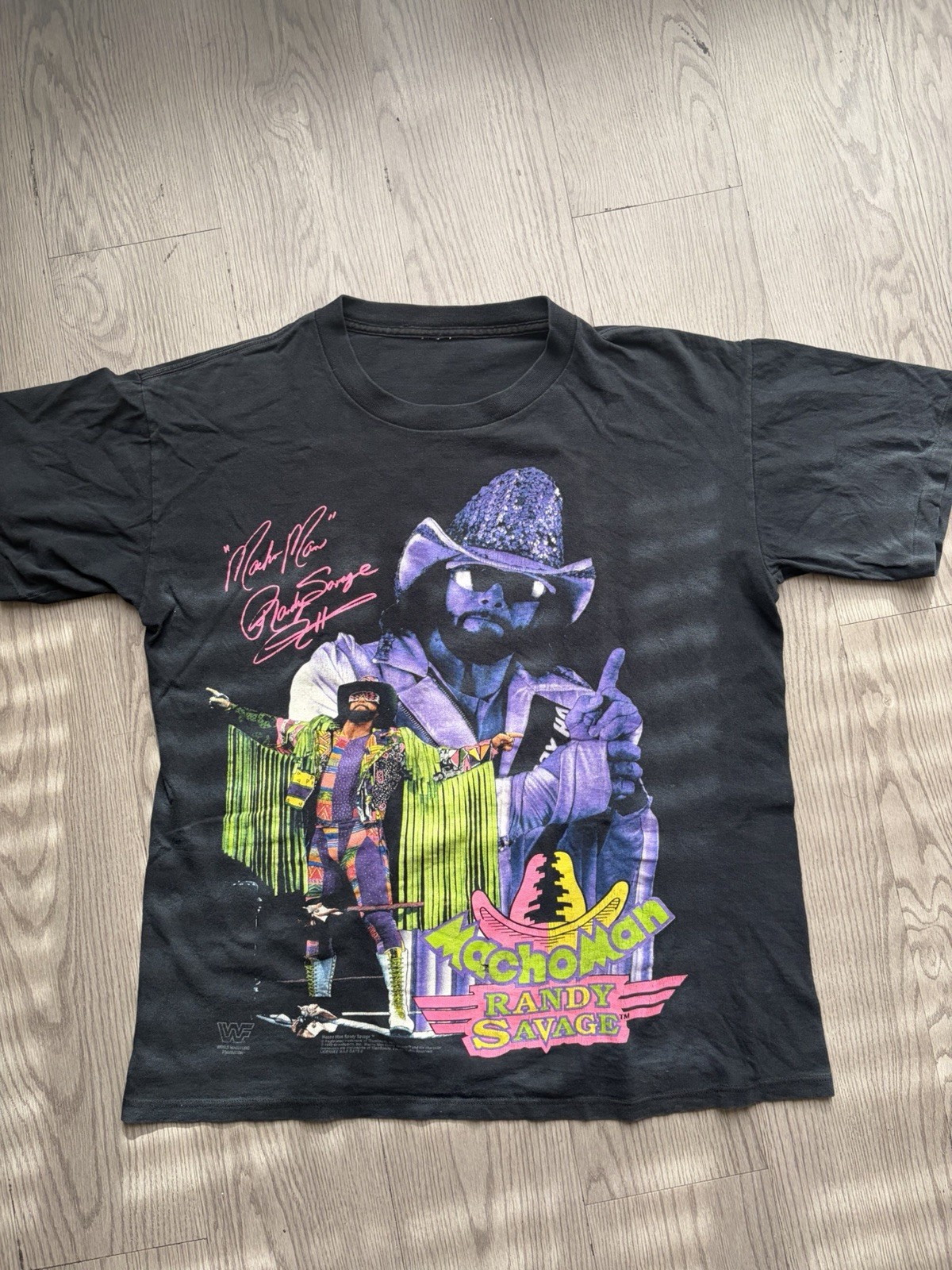 Vintage WWF WWE WCW 1993 Macho Man Randy Savage Shirt Size Large gallery