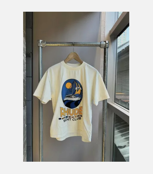 High Quality NEW Men Women RHUDE Loose Leisure Cotton Short Sleeve T-Shirt S-XL gallery
