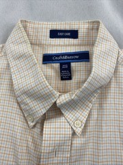 Croft and barrow Orange Plad Button down shirt size 16-1/2-34/35