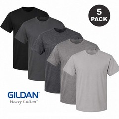 Gildan (5-pack) Bulk Solid Heavy Cotton Short Sleeve Blank Tee T-Shirt S-5XL New