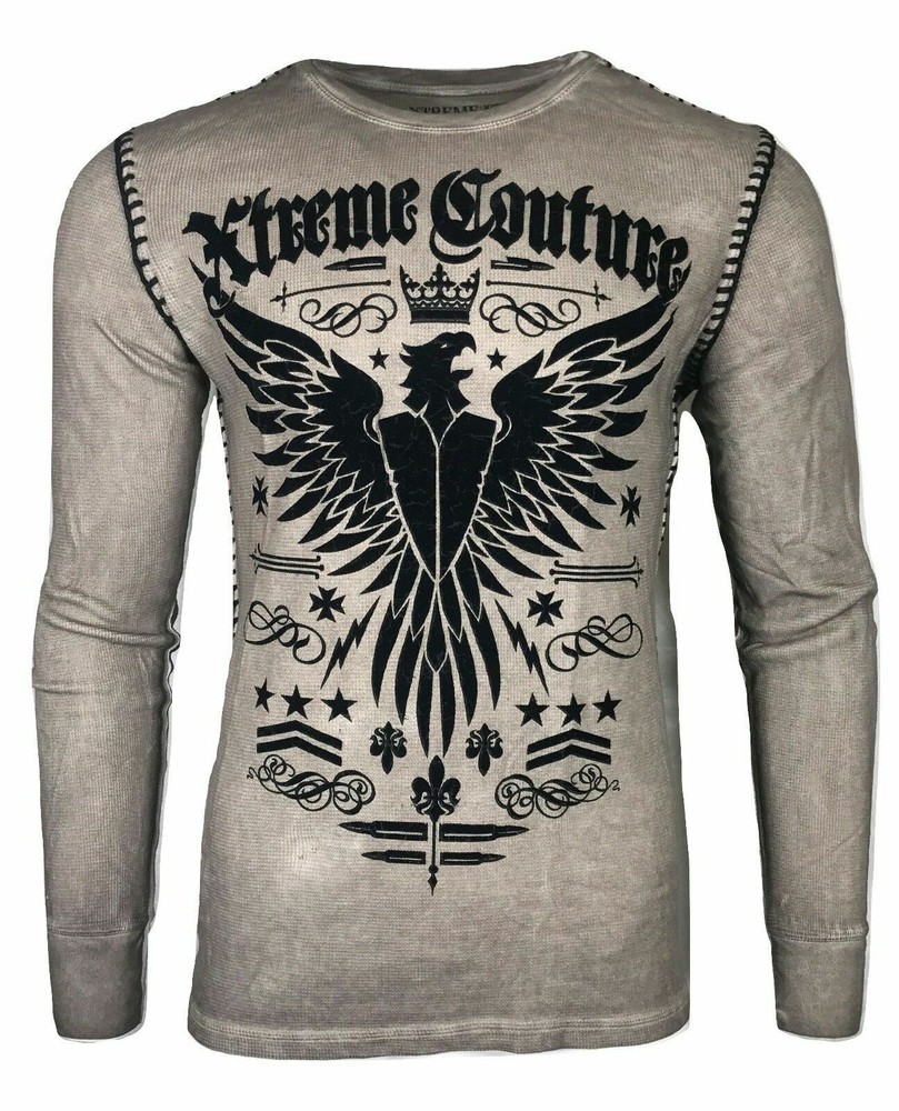 Xtreme Couture by Affliction Men’s Thermal Shirt INTENSITY Biker MMA