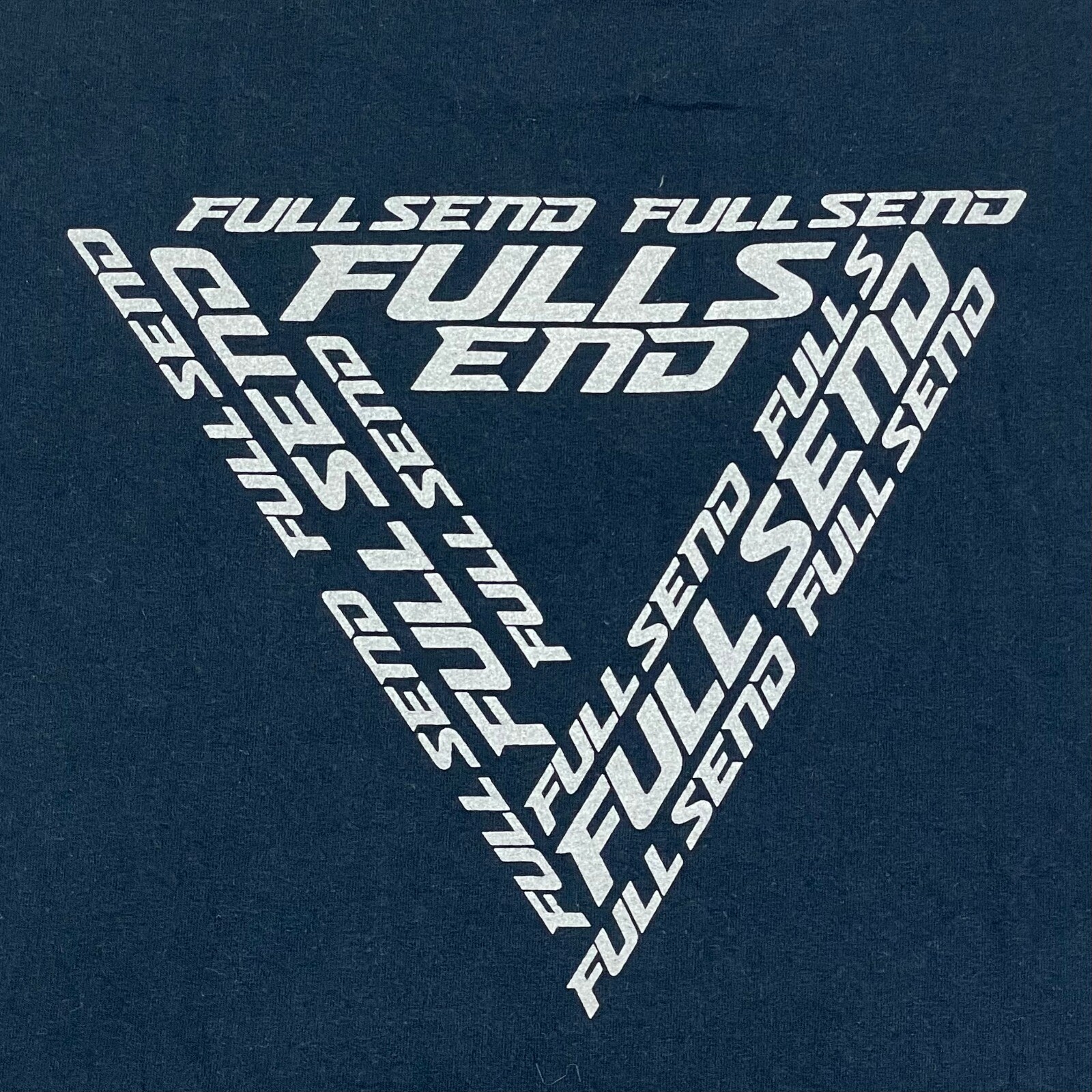 FULL SEND Nelk Boys T-Shirt Mens XL Dark Navy Triangle Graphic Spell-Out Tee gallery