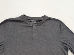 Croft & Barrow Men’s Henley Long Sleeve T-Shirt Size M Gray Classic