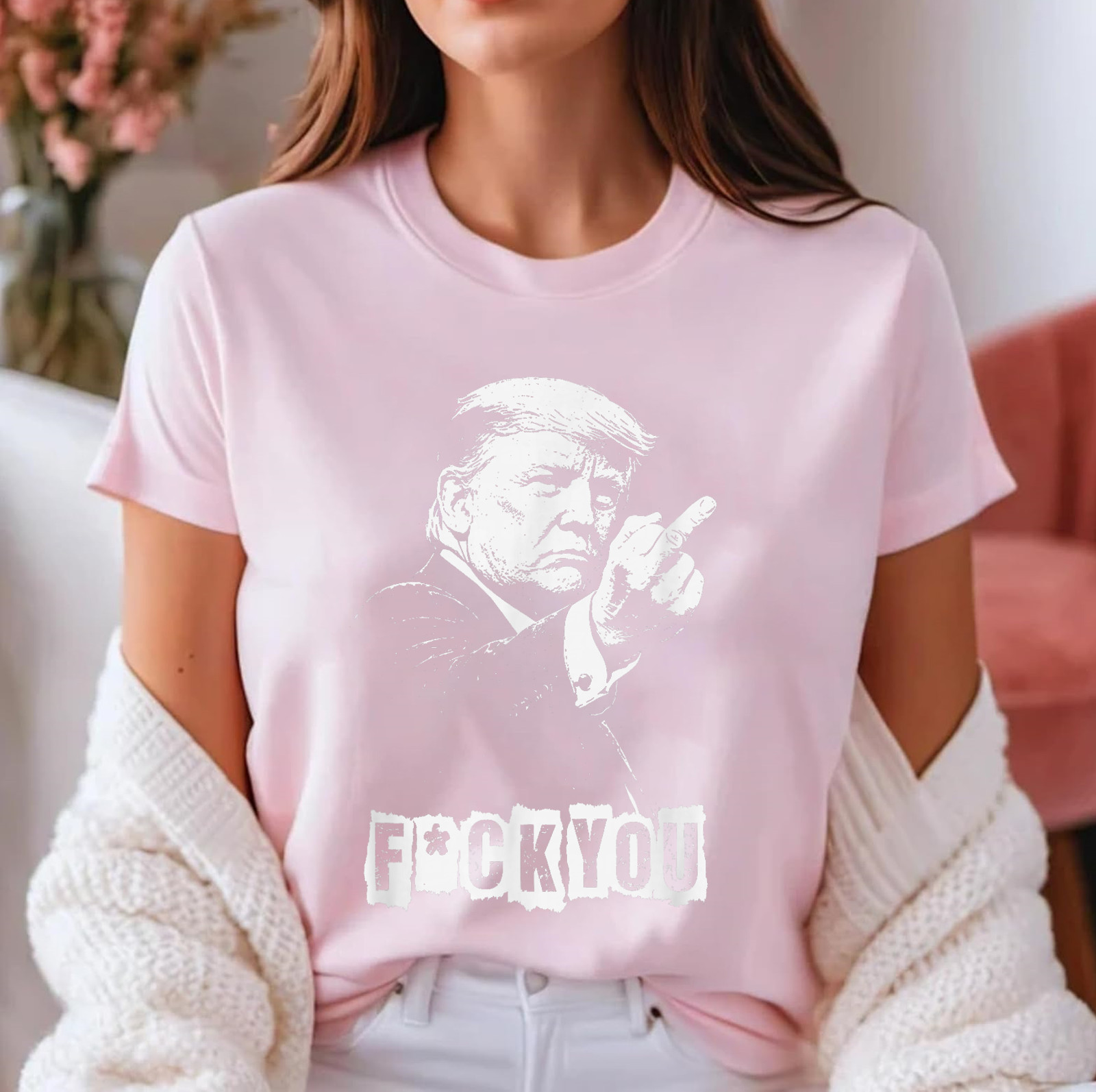 Trump Middle Finger 2026 Meme Funny Trump Flipping The Birds Unisex T-Shirt gallery