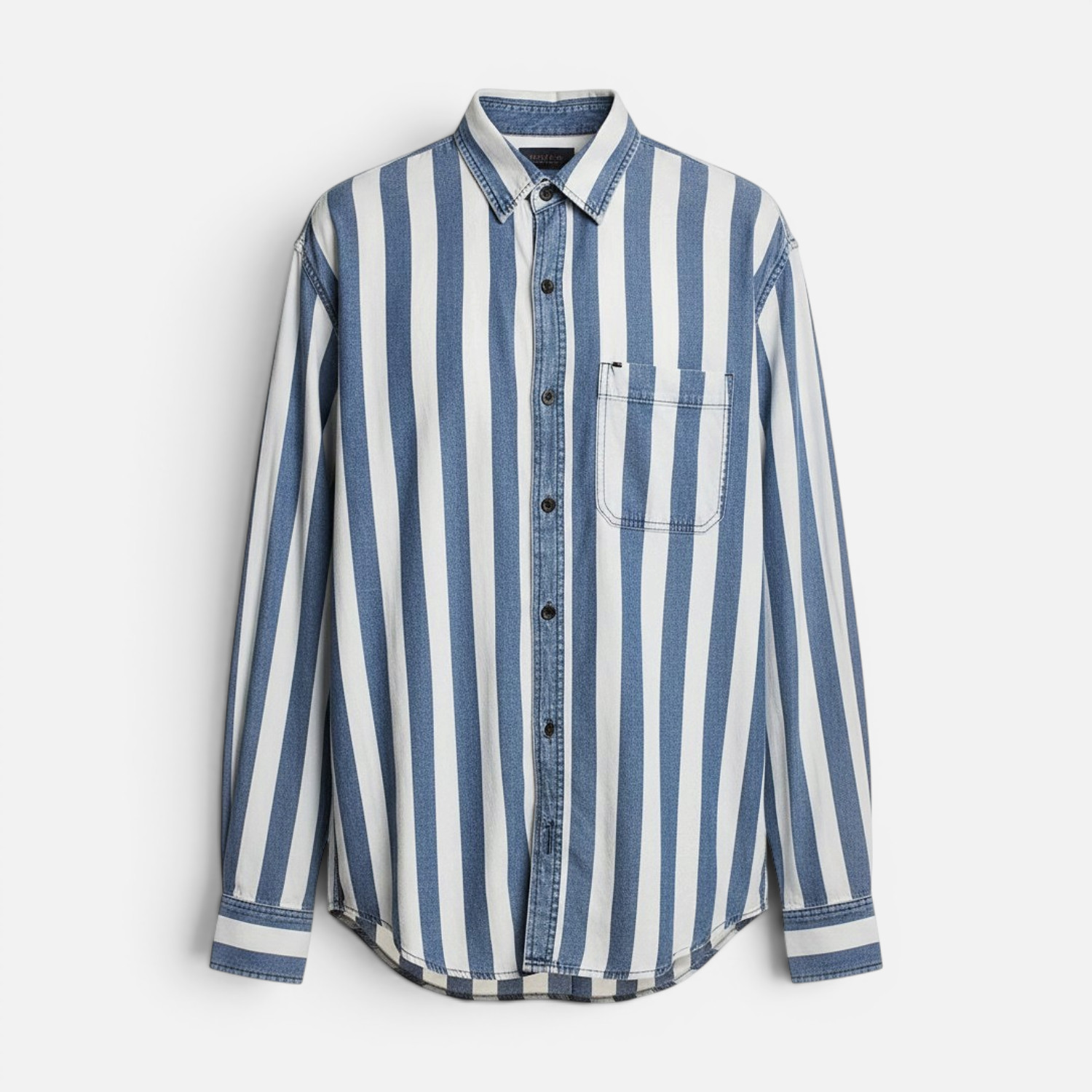 Mavi Men's Shirt, White/Blue, L KHU36 gallery