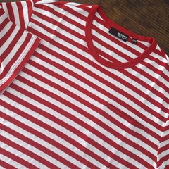 NWOT Murano Liquid Luxury Men’s Size L Red/White Stripe Shirt With Pocket L815