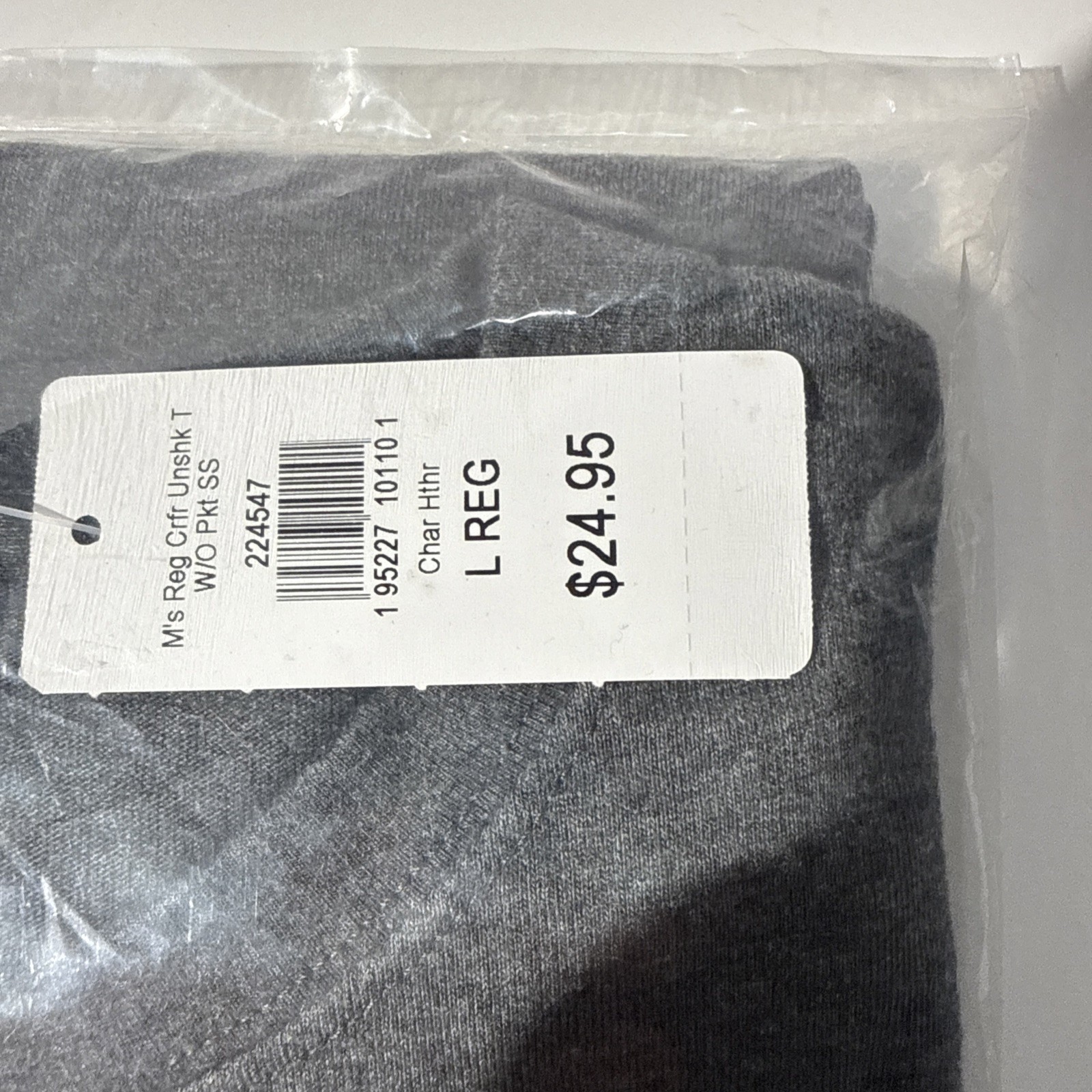 L.L.Bean Men’s Carefree Unshrinkable Tee Shirt Large Regular Charcoal Heather gallery