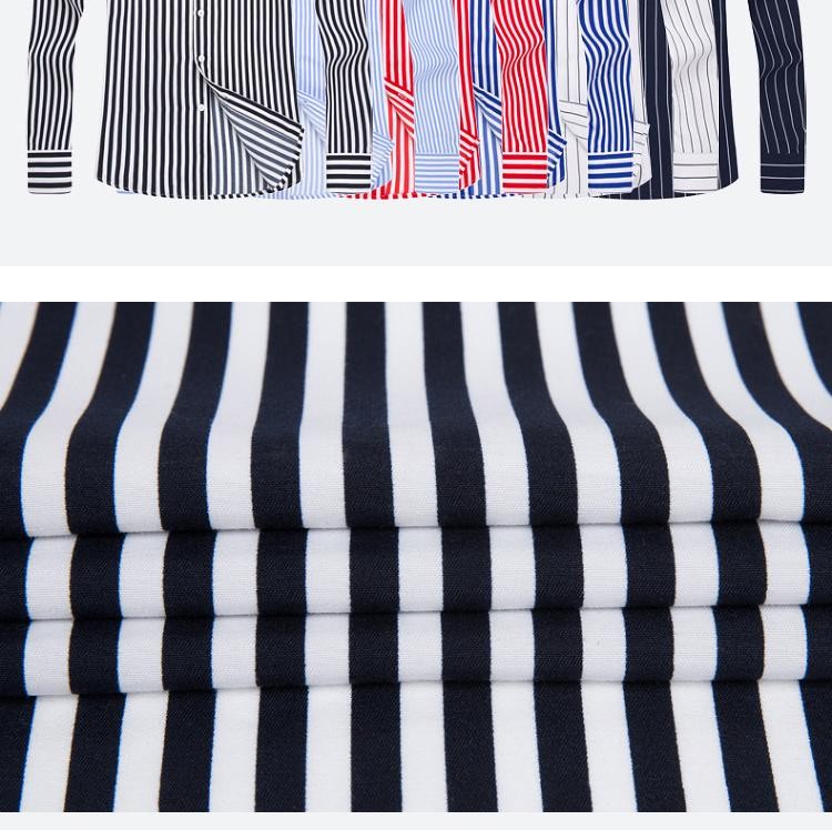 Mens Dress Shirts Long Sleeves Slim Fit Camisas Striped Cotton Casual Shirts Top gallery