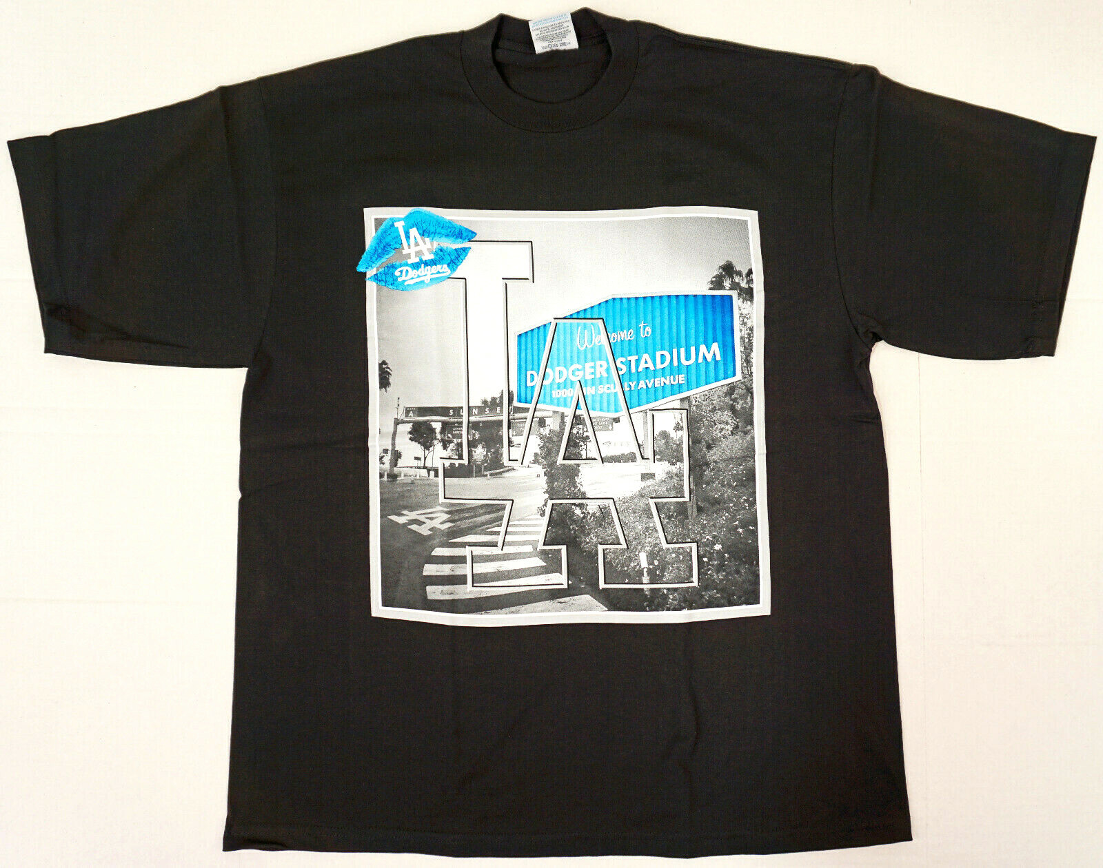 LOS ANGELES T-shirt LA Baseball Chavez Ravine Tee 100% Cotton Mens Black New gallery