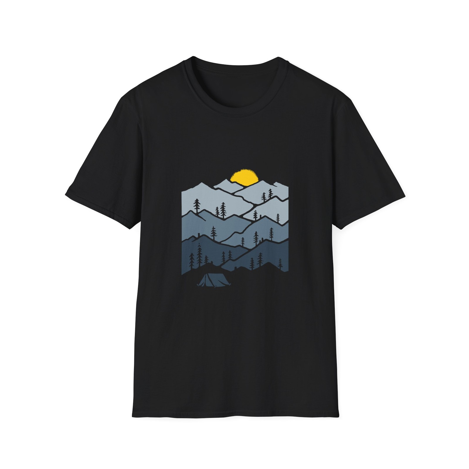 Mountain Sunrise Unisex Softstyle T-Shirt, Eco-Friendly Tee, Outdoor