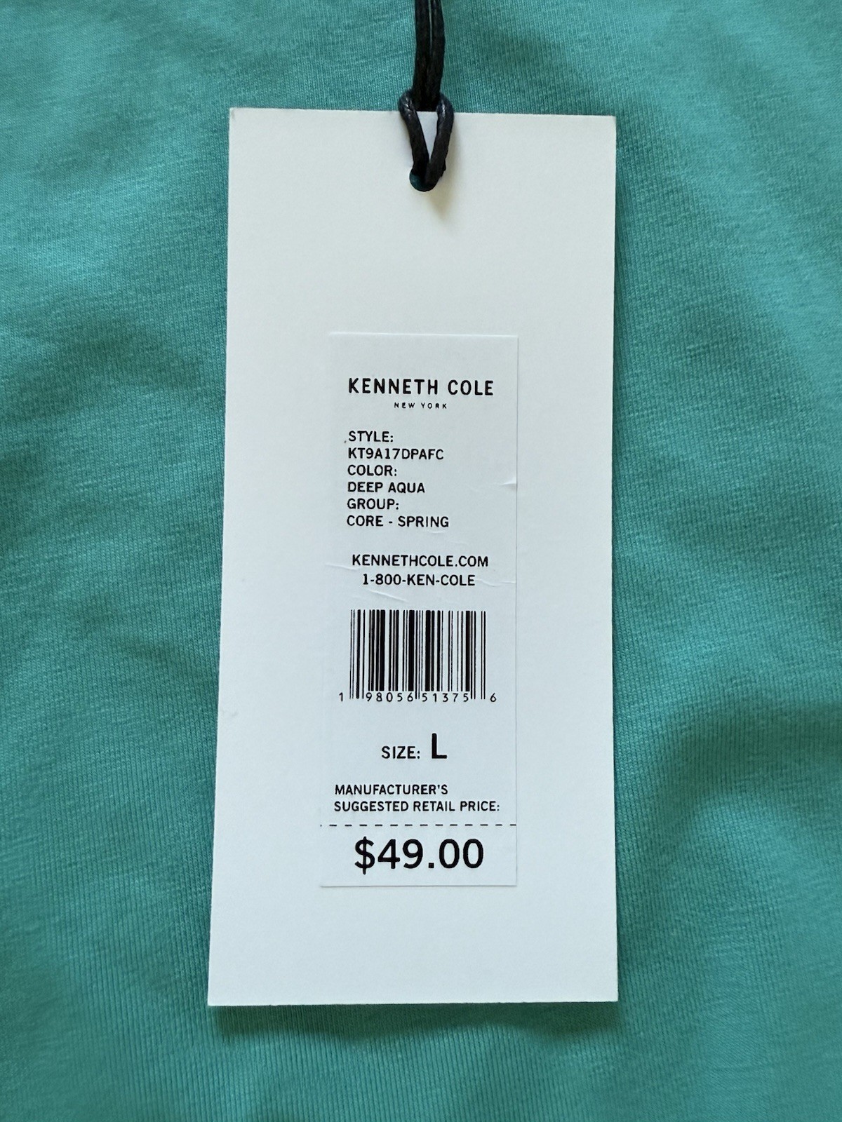 Kenneth Cole Men's T Shirt Stretch Breathable Soft Cotton Deep Aqua Size Large gallery