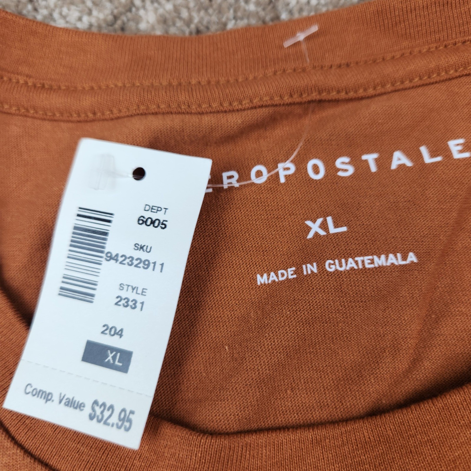 Aeropostale Mens XL Burnt Orange Aero New York City Graphic T-Shirt NWT 2331 gallery