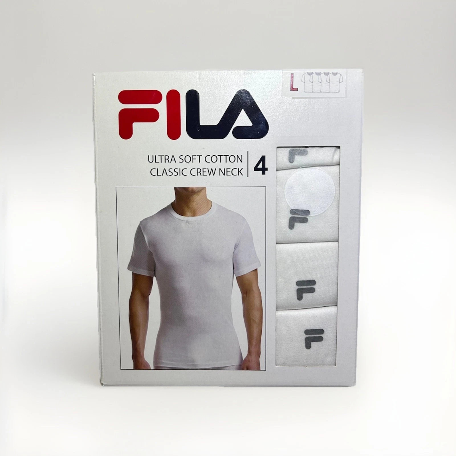 New FILA Men 4 Pack Cotton Crew Neck T-Shirts Ultra Soft Classic Tee Size M L XL gallery