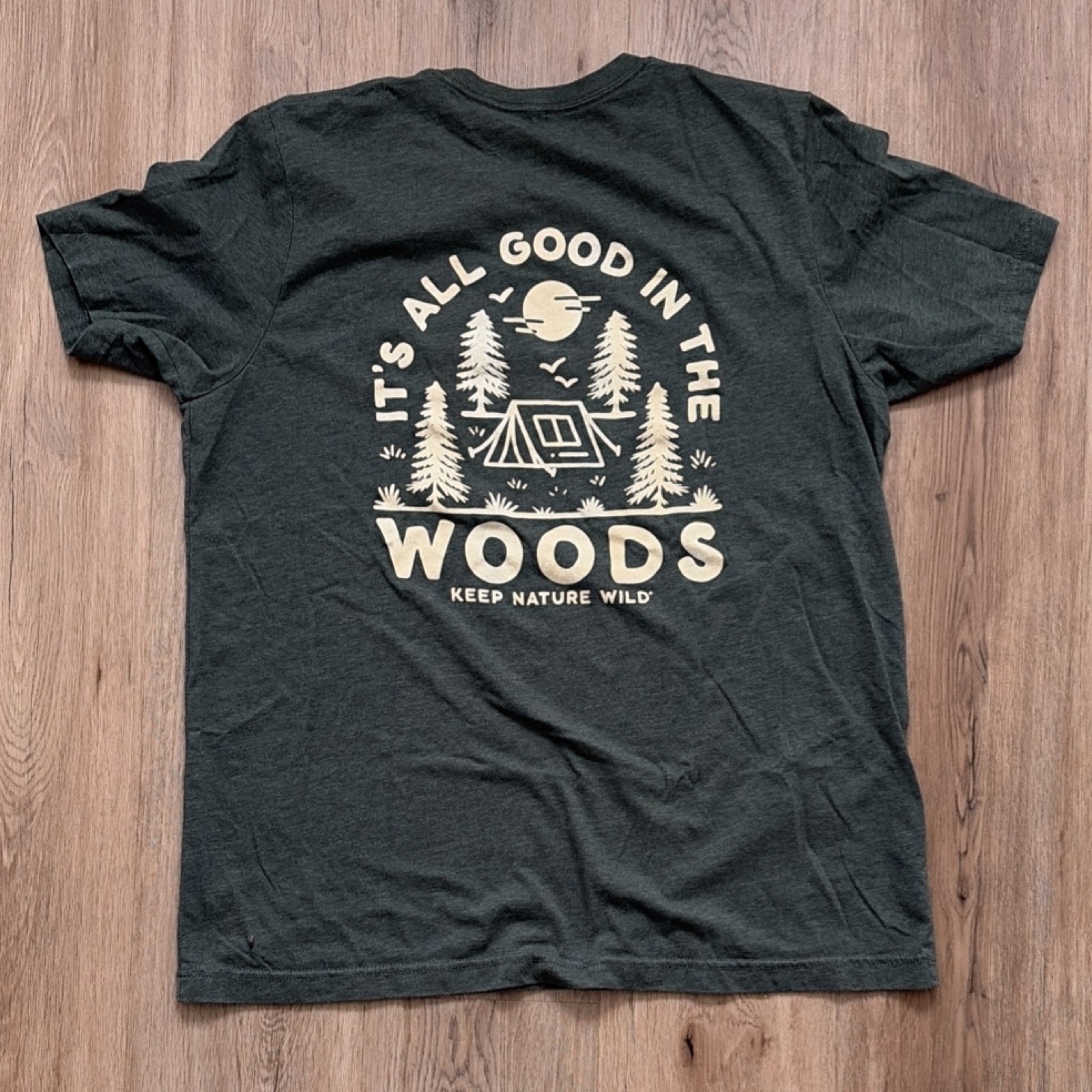 Keep Nature Wild Men’s XL forest green Graphic Tee “It’s All Good in the Woods” gallery