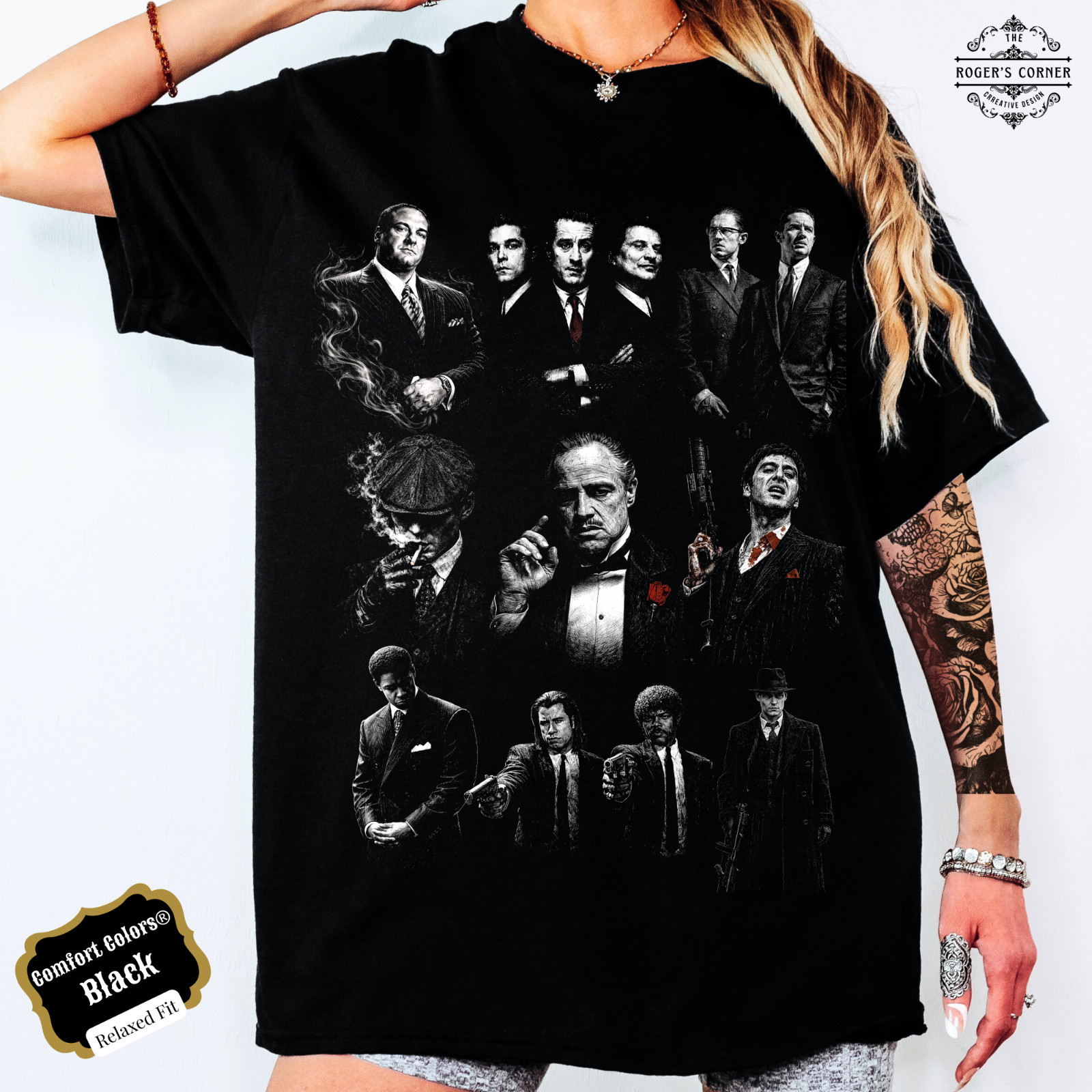 Gangster Legends mix Tee | Mafia characters inspired | Classic movie 80s 90s fan gallery