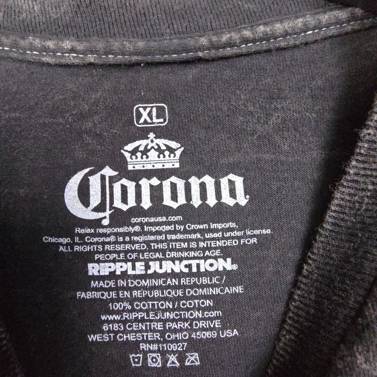 Corona BEER NEON SHIRT MENS Extra Large XL BLACK Tie Dye Parrot CERVEZA NWOT gallery