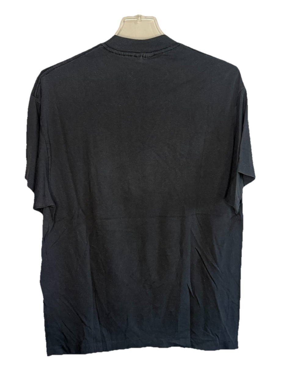 Vintage 80s Over The Hill Age T-Shirt 80s Black Teejays Made In USA XL gallery