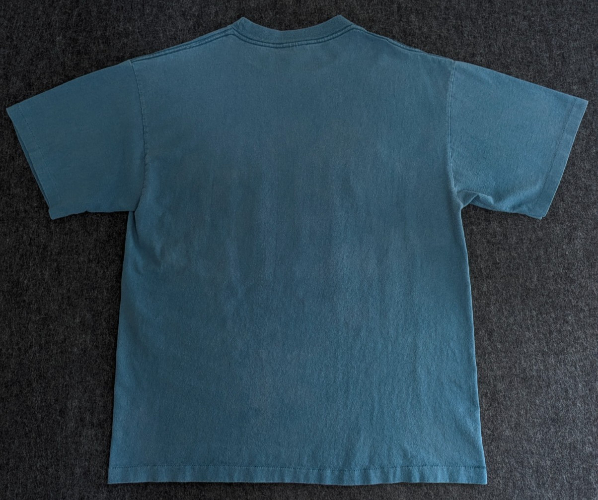 Vintage Antique Fisherman Shirt Sz Large Blue Single Stitch Laid Back Humor 90s gallery