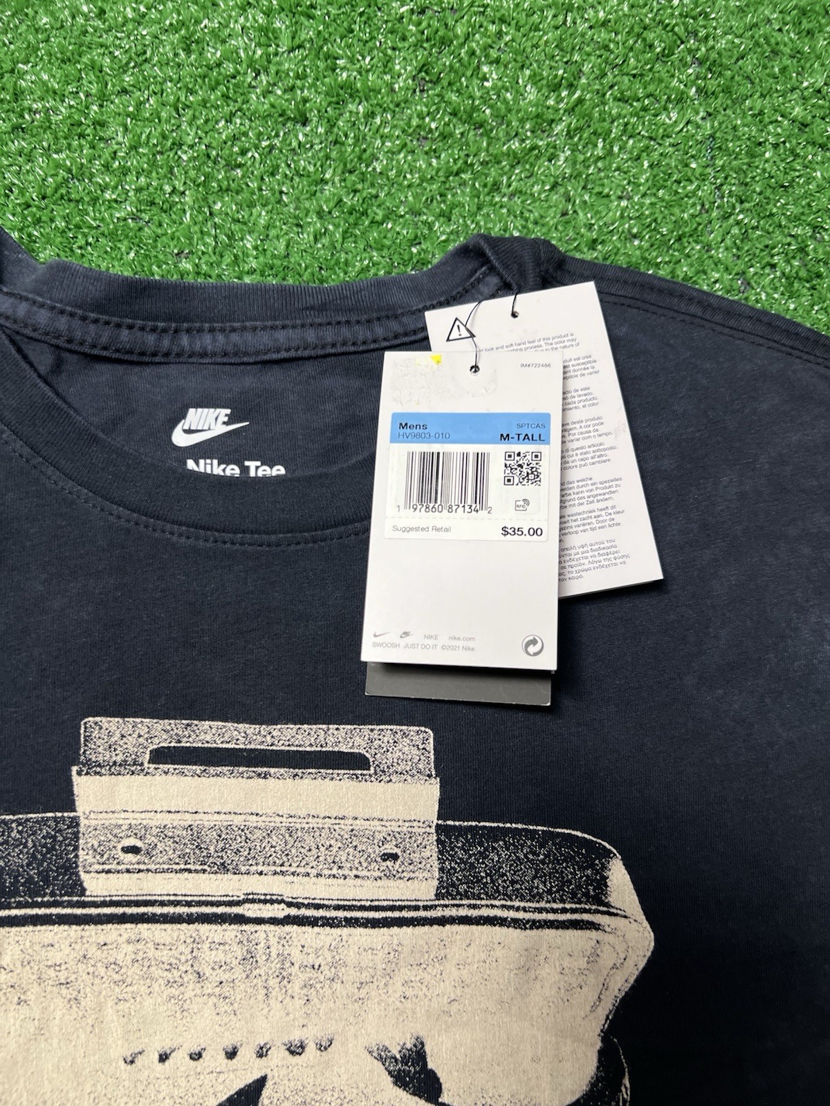 NIKE Hot Waffles To Go BLACK S/S T-SHIRT SZ: Medium Tall NWT HV9803-010 gallery