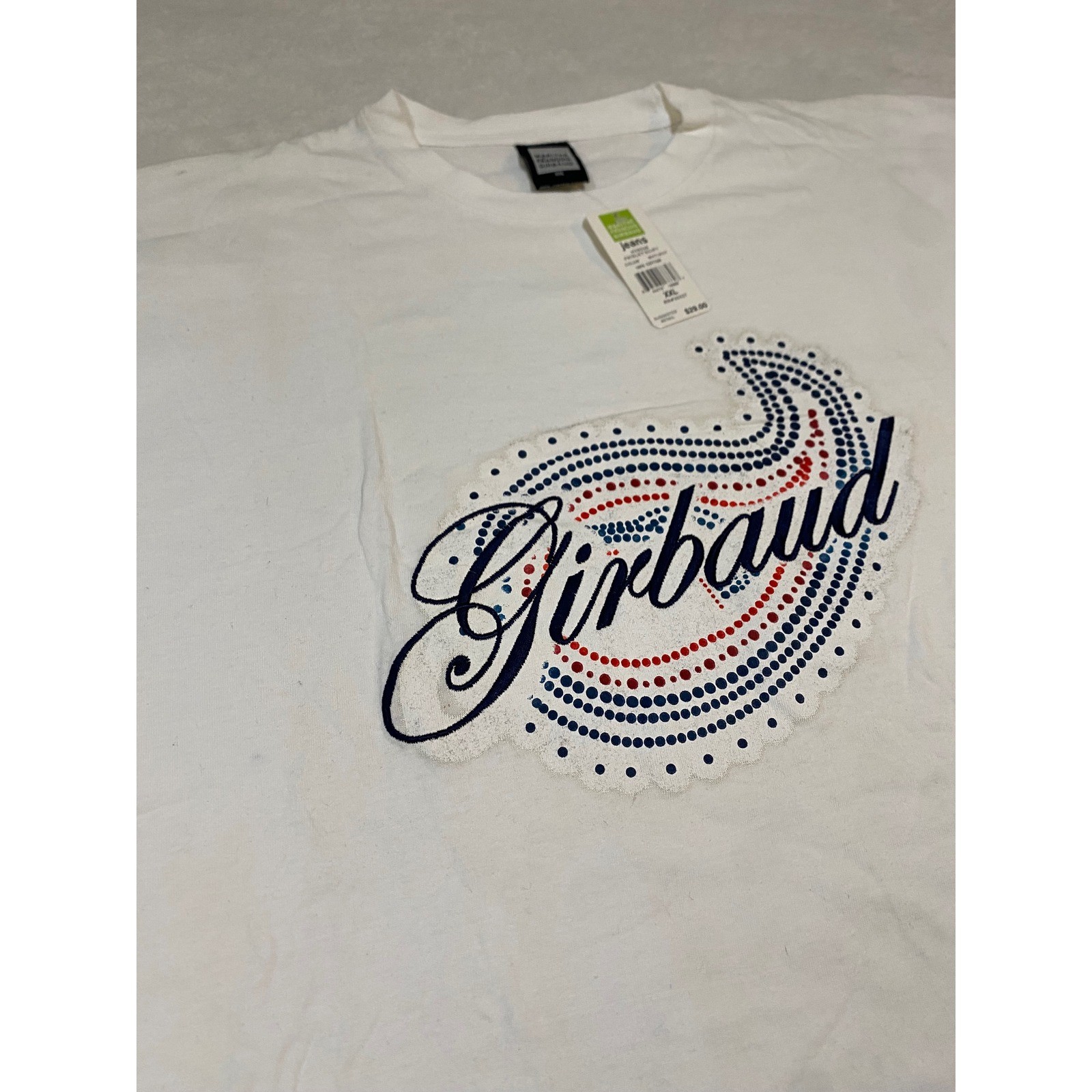 Marithe Francois Girbaud Mens Paisley Script Logo T-Shirt White XXL HV9328 gallery