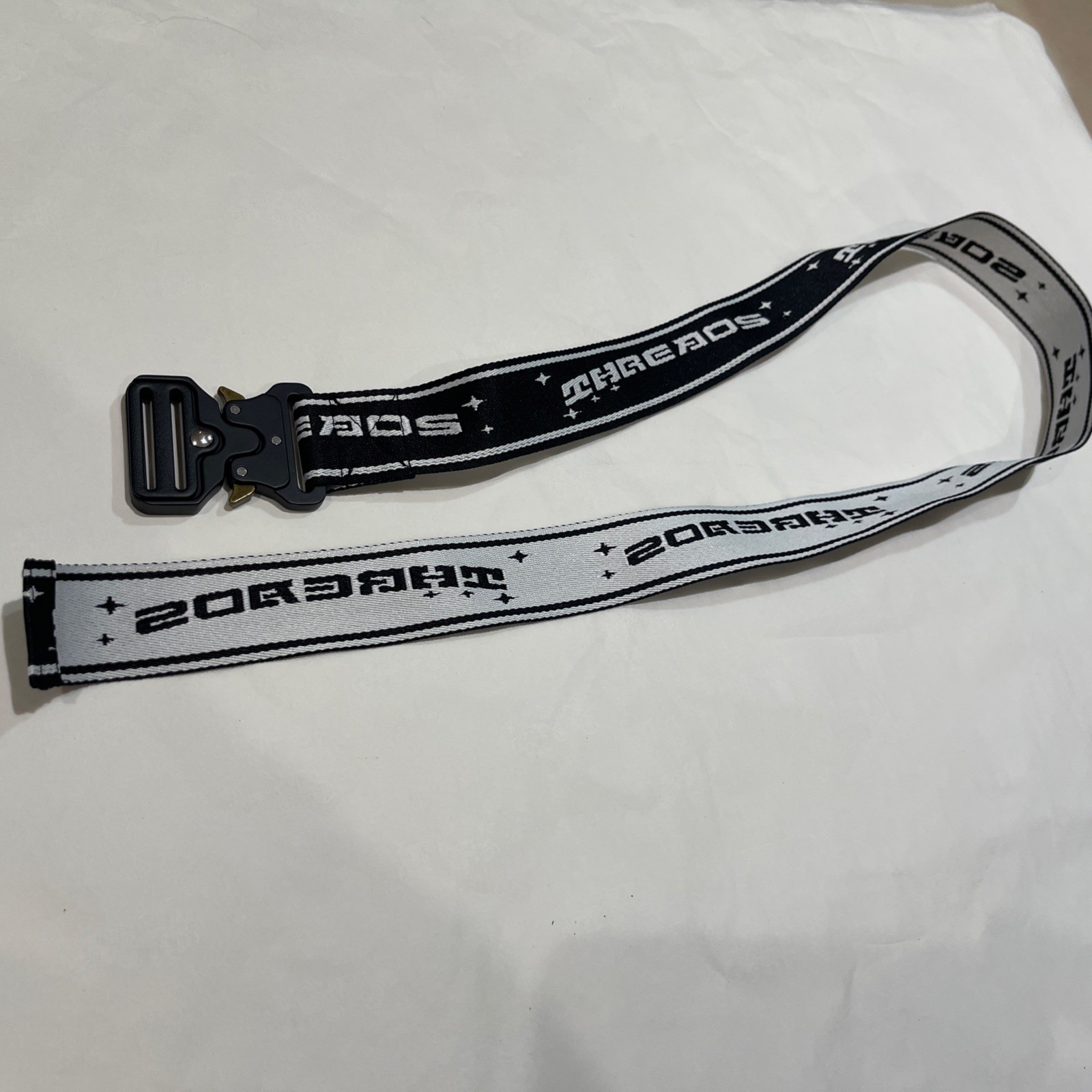 Threads V2 Belt with Alyx style metal buckle Black/White Brand New
