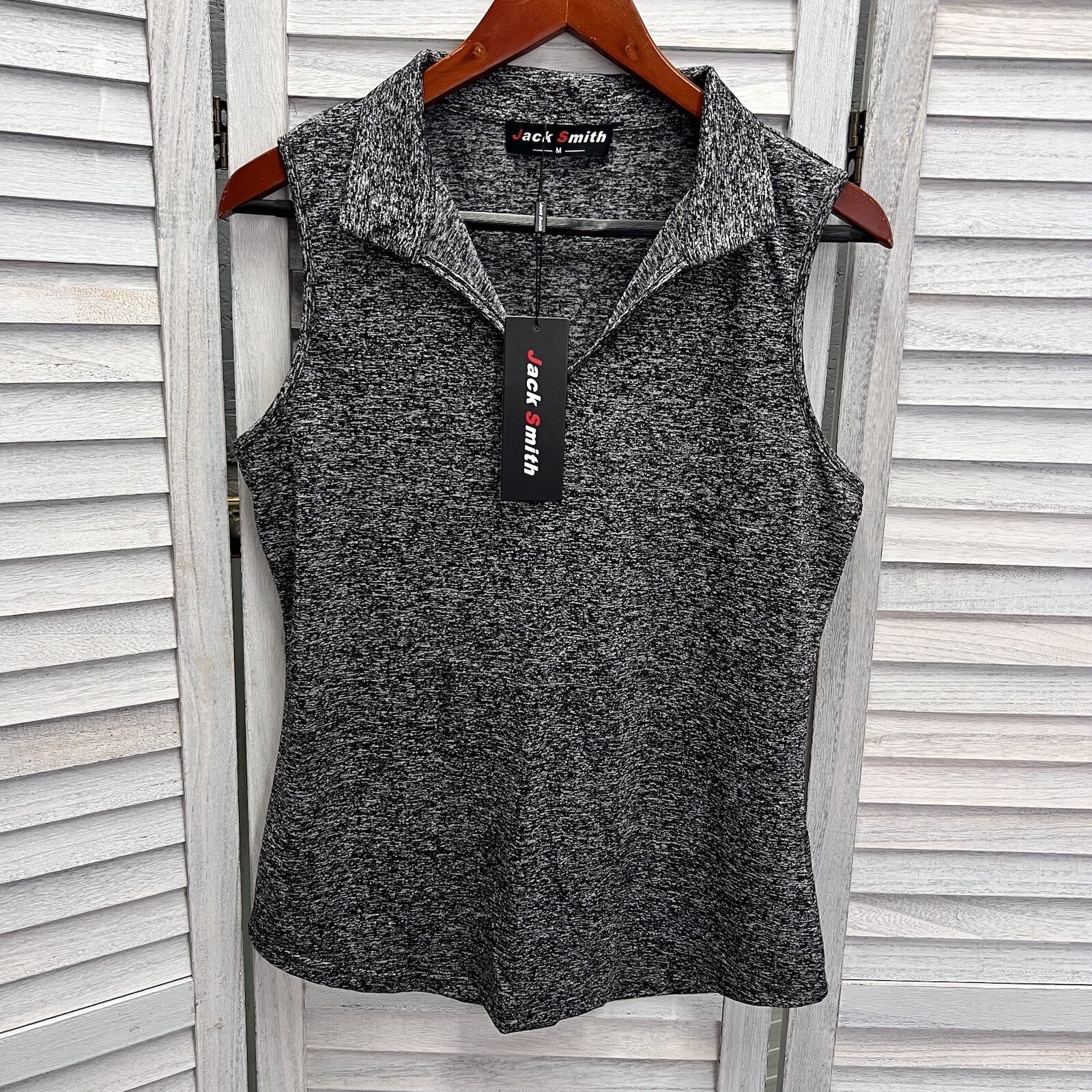 JACK SMITH Women Sleeveless Golf Tennis Shirts Moisture Wicking Print Sport Polo