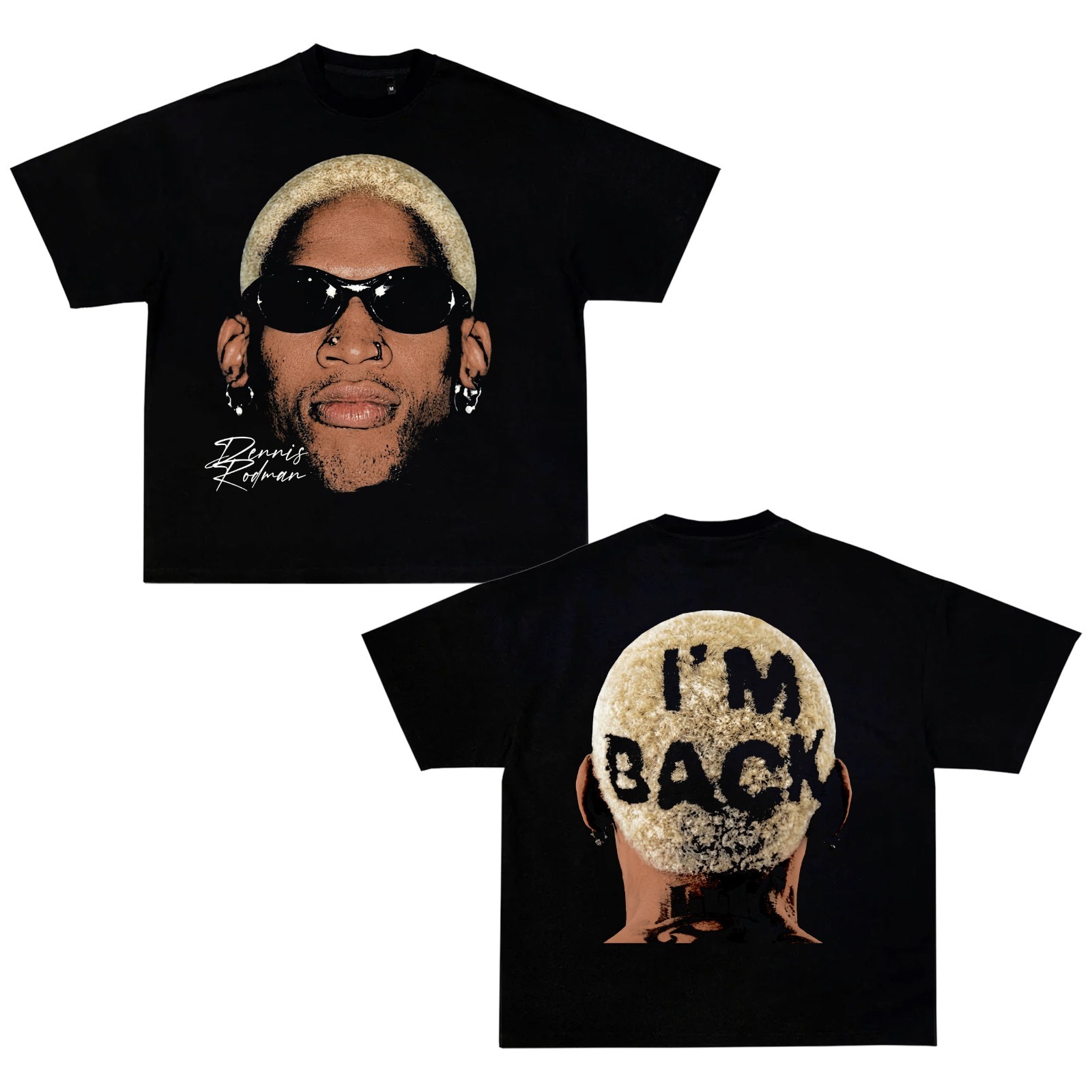 Dennis Rodman I’m Back Double Sided Graphic T-Shirt Streetwear Tee gallery