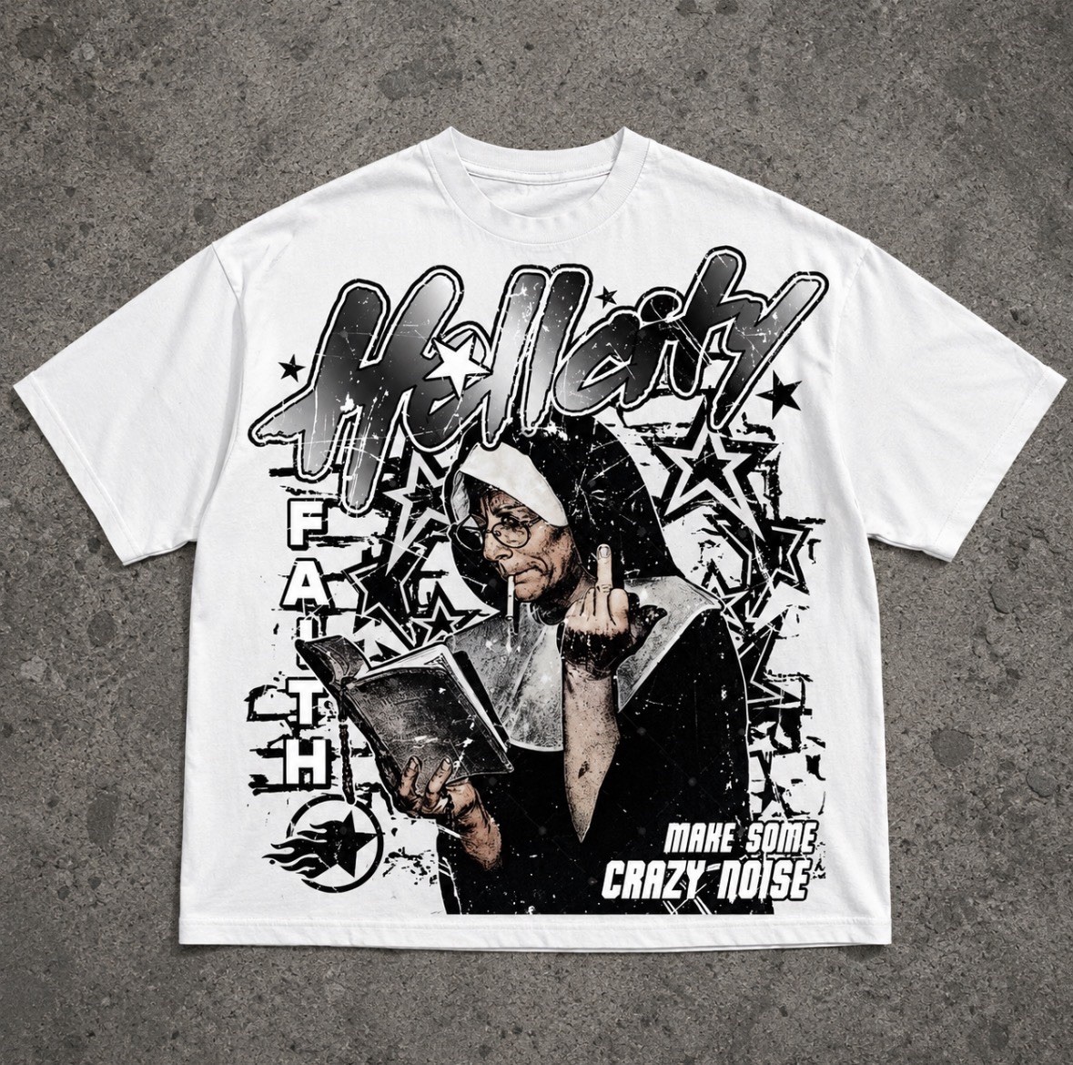 🔥 Hellcity Faith Graphic Tee Y2K Streetwear Punk Goth T-Shirt
