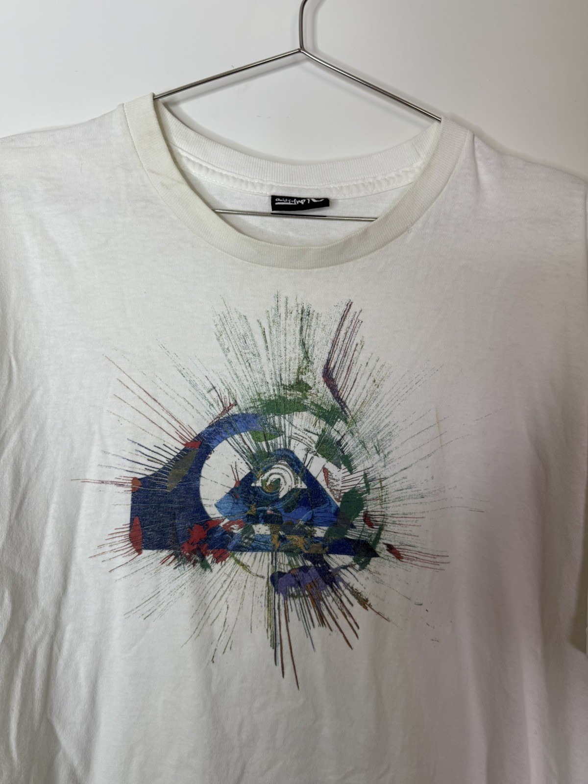 Men's Quicksilver Wave Logo White T-Shirt 2XL Short Sleeve "Older" surf style gallery