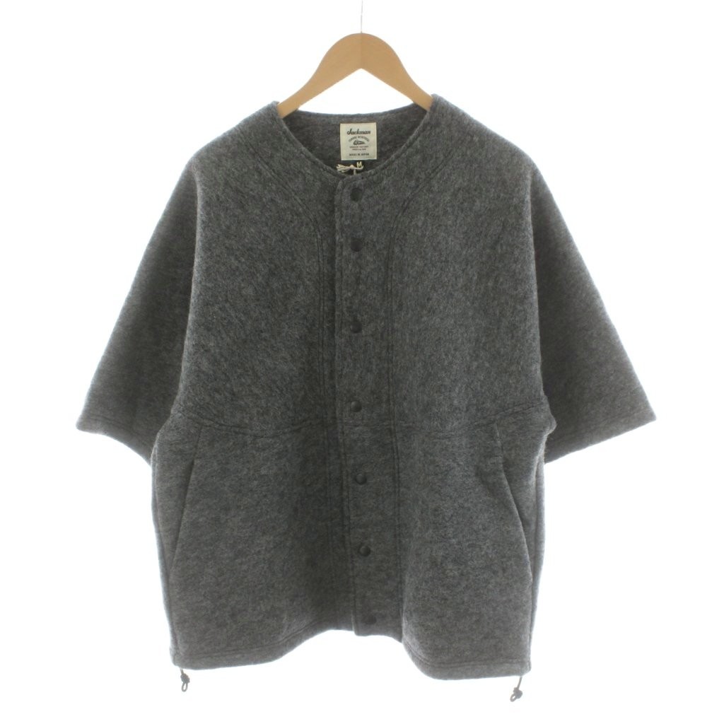 Jackman Men's Wool Blend Short Sleeve Shirt Gray M 24" Vintage Excellent gallery