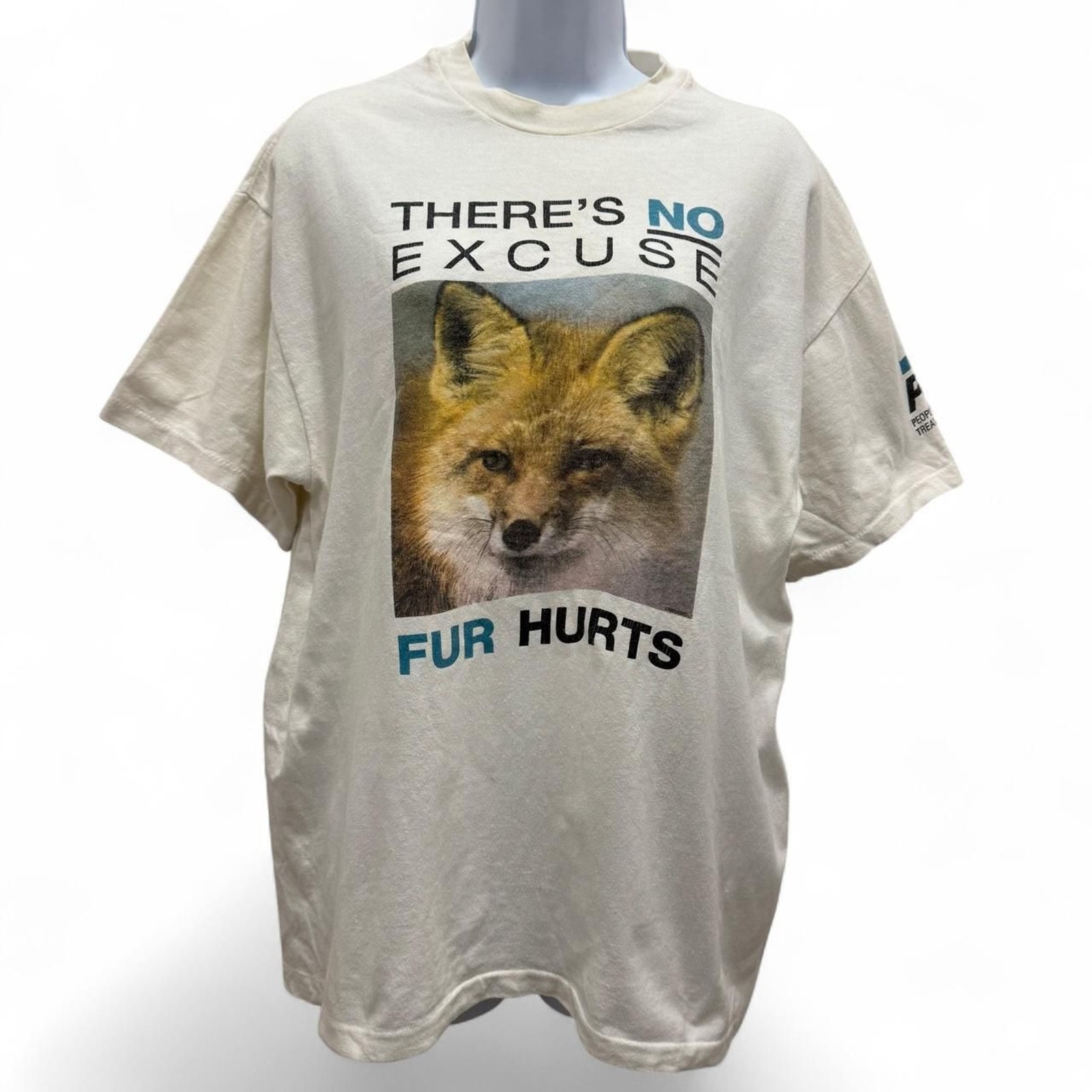 VTG 90s PETA People For The Ethical Treatment Of Animals Fur Hurts T Shirt L gallery