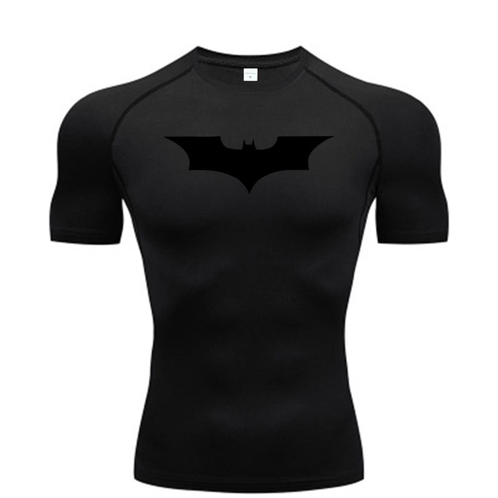 Bat Printed Men's Tight T-shirt Running Compression Compression T Shirt Gym . gallery