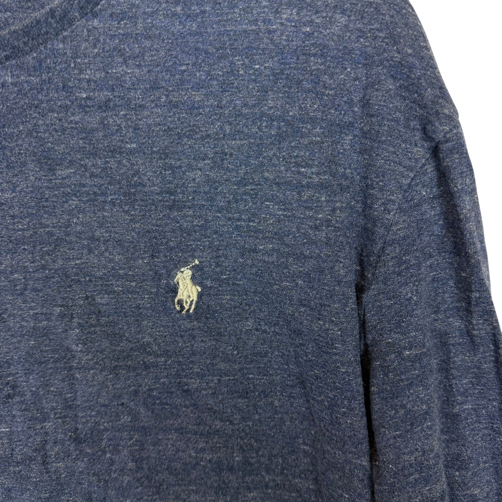 Polo Ralph Lauren Shirt Mens XL Blue Pony Round Neck Long Sleeve Pullover Trendy gallery