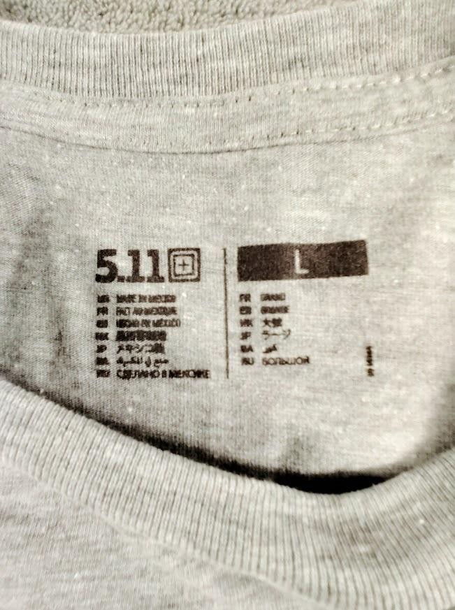 5.11 Tactical Shirt Mens L Gray Purpose Built Gear Graphic Crew Neck Tagless gallery