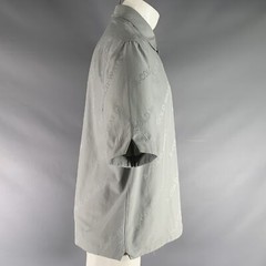 A-COLD-WALL Size M Grey Monogram Polyamide Pop-Over Short Sleeve Shirt