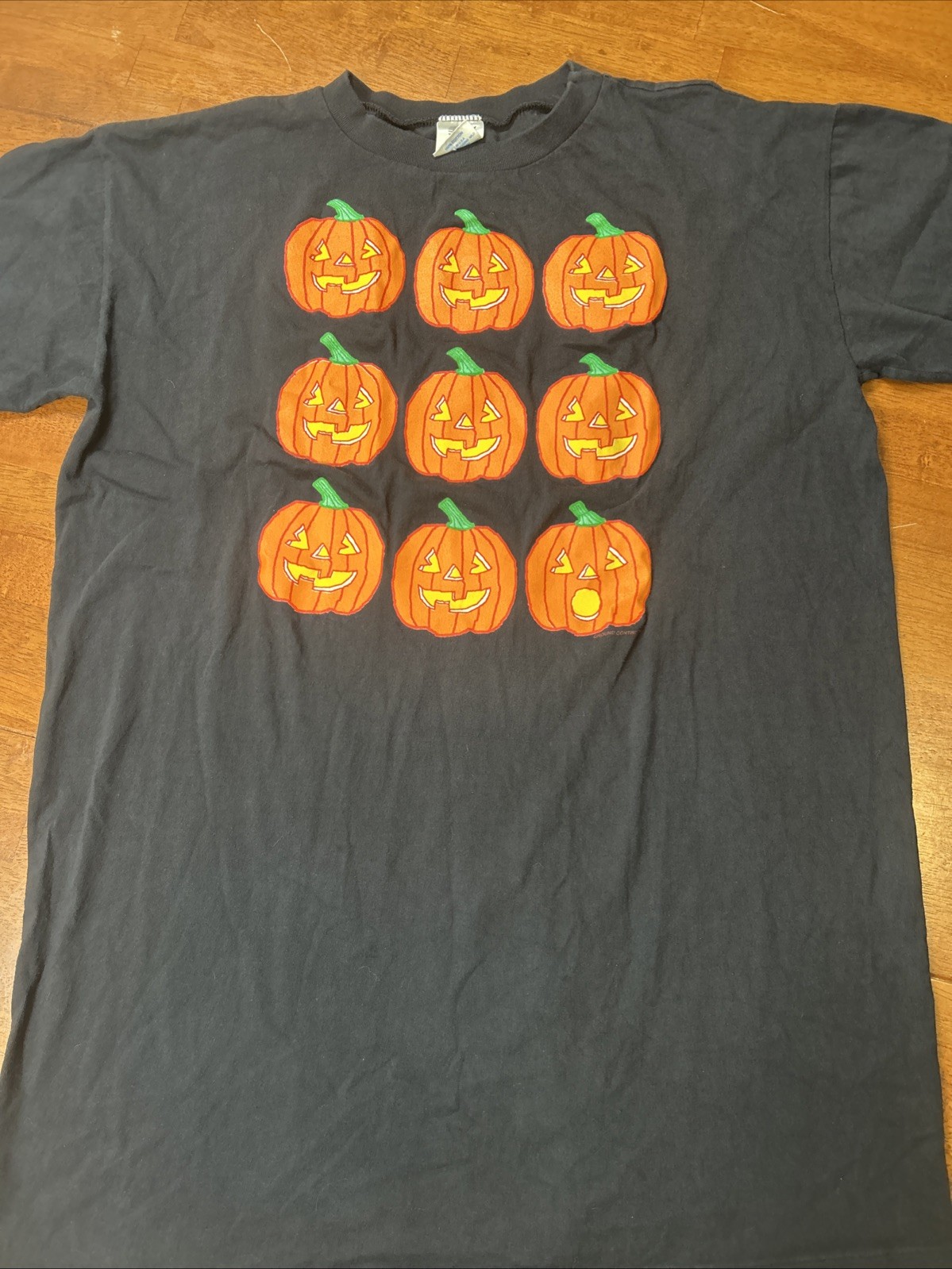 Vintage Halloween Pumpkin T Shirt One Size Fits All Black Single Stitch gallery
