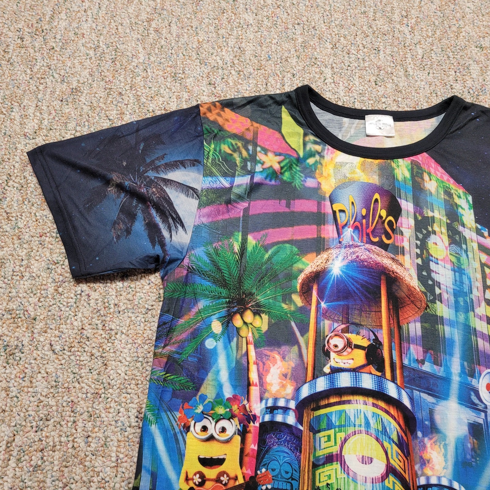 Despicable Me Minions Shirt Mens XL Colorful Neon City Universal Japan Exclusive gallery