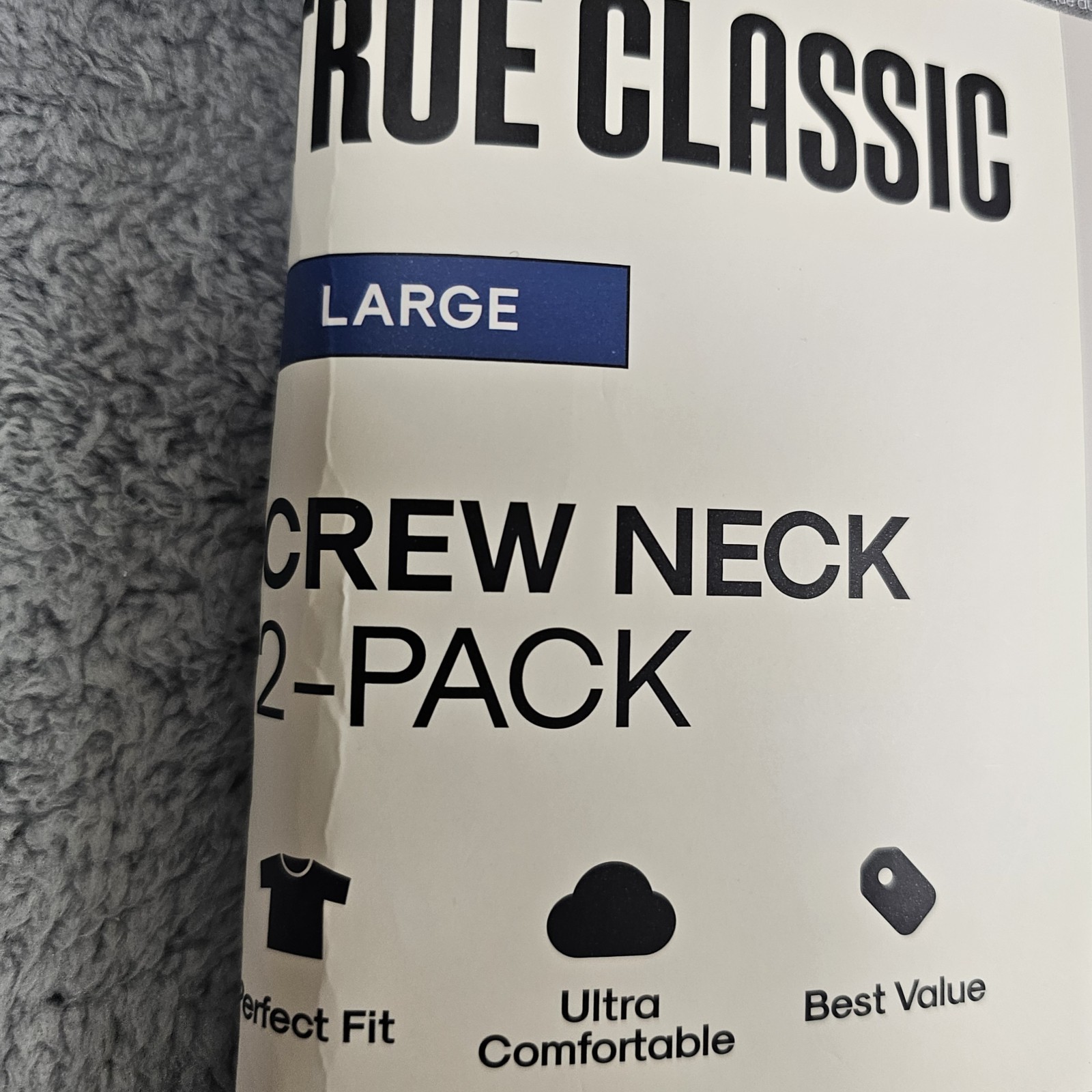 True Classic Men's 2-Pack Crew Neck Tee Shirts 1 Gray 1 Navy Size Large gallery