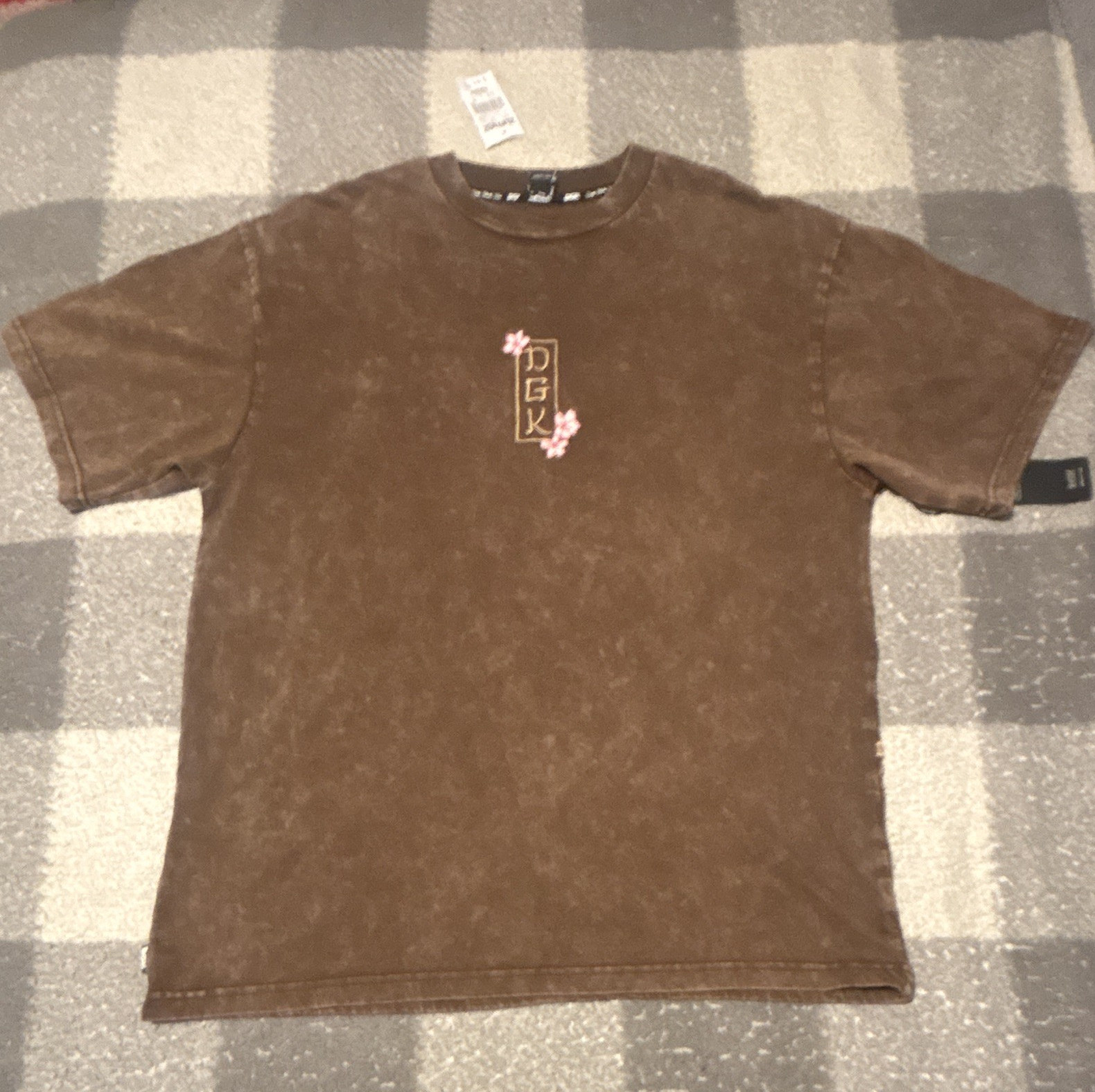 DGK Men’s Cotton T-Shirt M Brown Crew Neck Short Sleeve Graphic Embroidered gallery