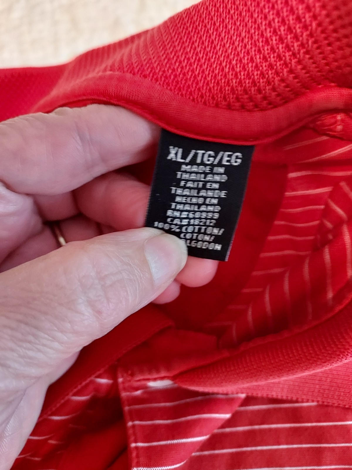 Slazenger Men's Golf striped XL red shirt Polo EUC Cotton well made Metal logo gallery