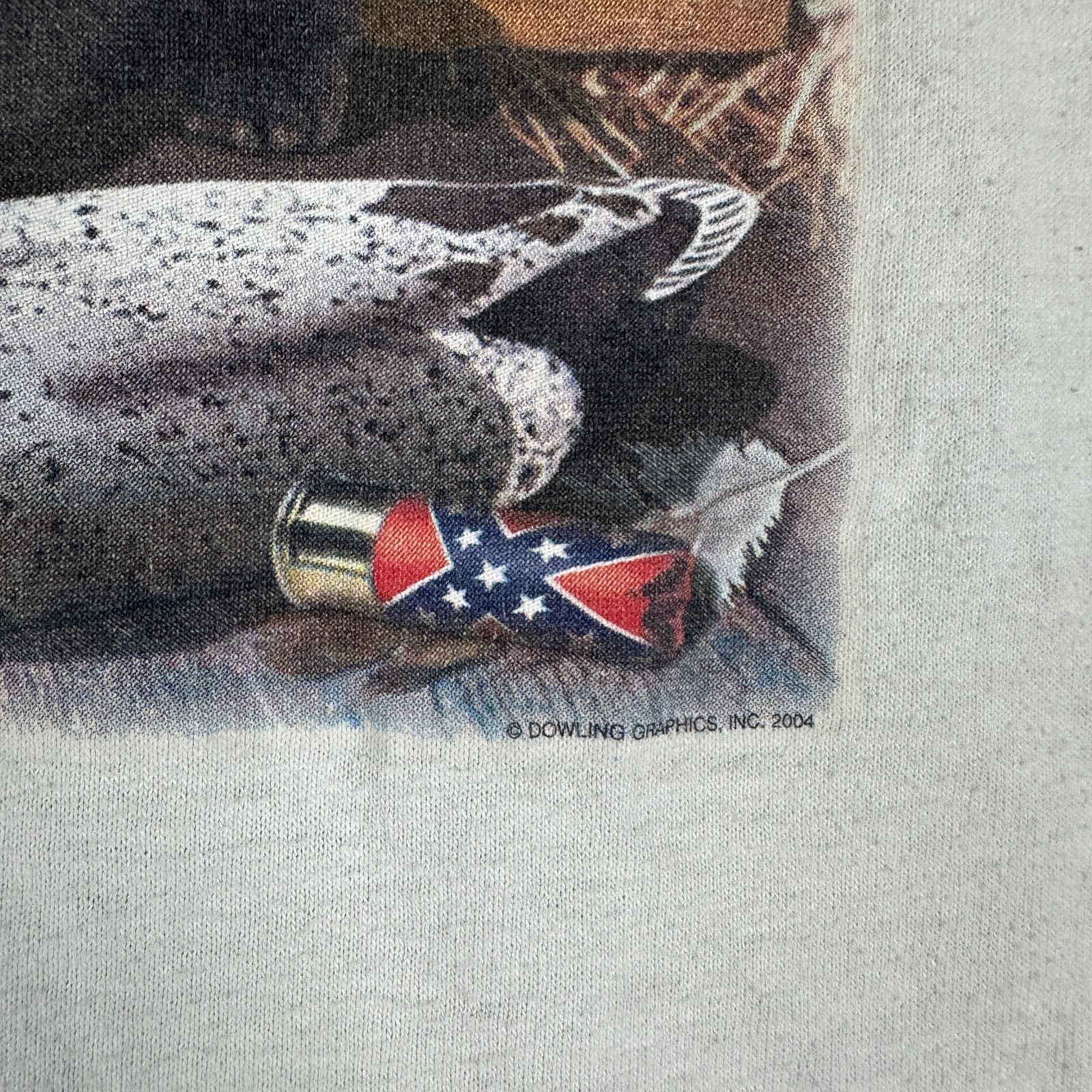 VINTAGE Dixie Classics Shirt Mens L White Red Puppies Rebel Short Sleeve READ gallery