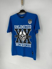 Vintage Blue 2000s Y2K Ecko Unlimited Embroidered Graphic T Shirt Size L