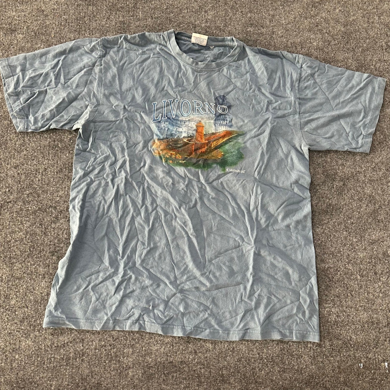 Carnival T-Shirt Mens Size XXXL Blue Livorno Italy Cruise Graphic Short Sleeve gallery